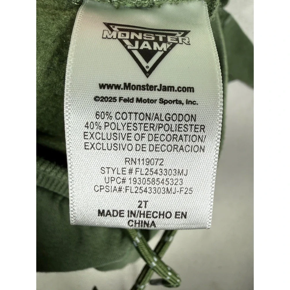 Monster Jam Grave Digger Kids 2T Hoodie and Joggers Set Green FL2543303MJ